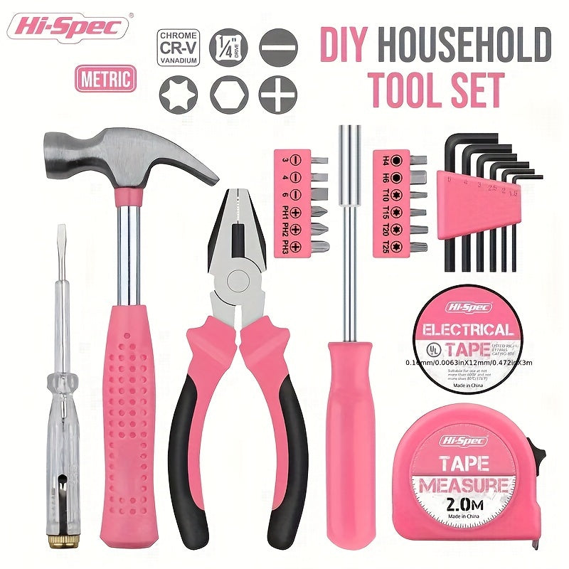 13-delige roze gereedschaps set 2