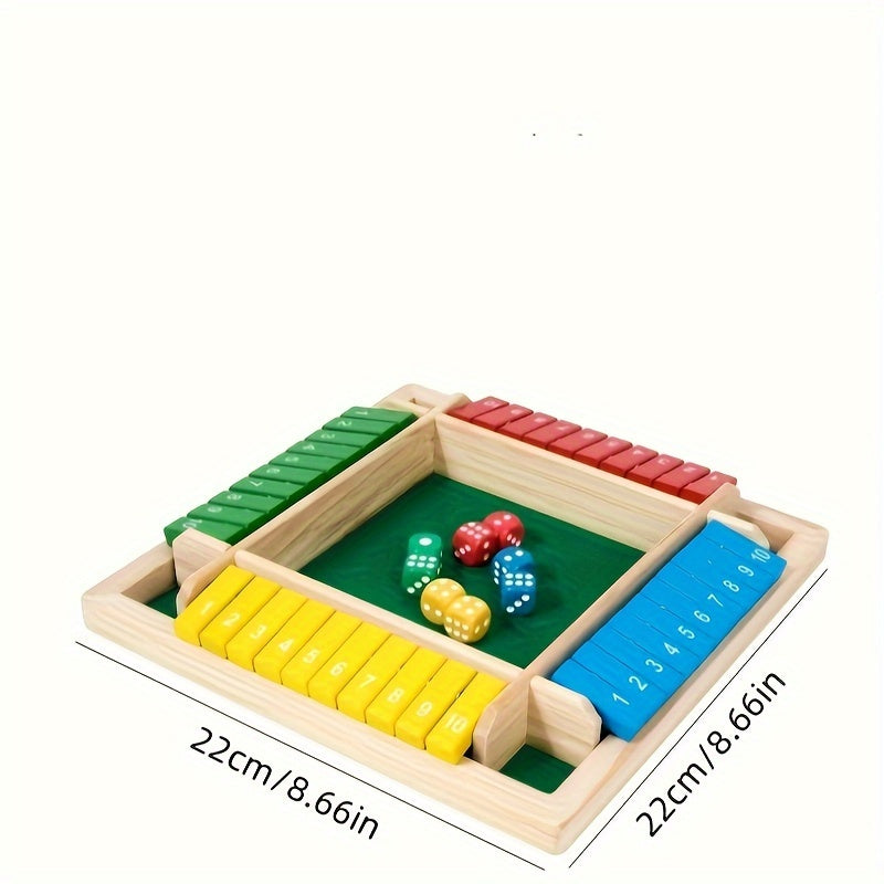 WOOD CITY Shut The Box voor 4 spelers kleur