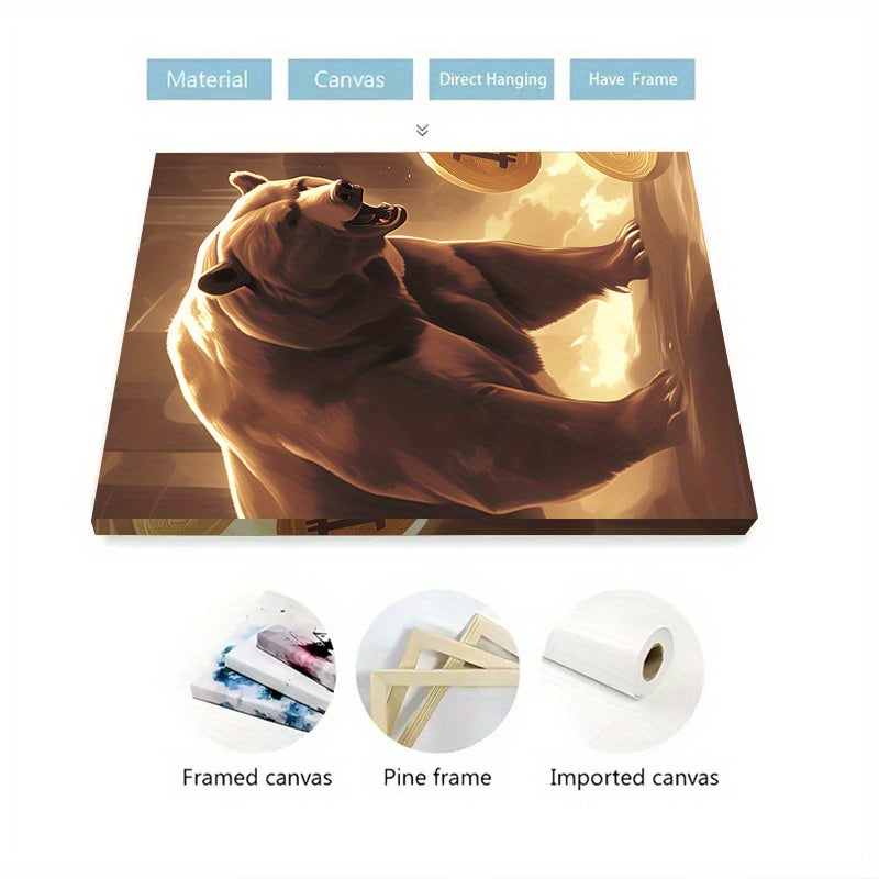 3-delige Bitcoin Bull And Bear Art Set