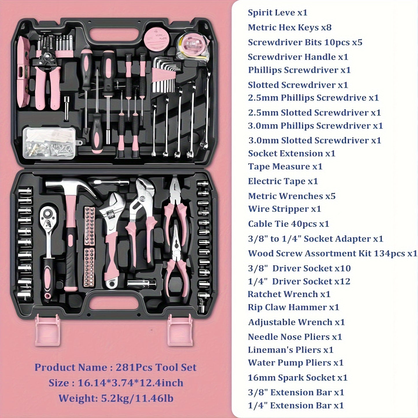 Vrouwen Gereedschapsset 281st - Draagbare Compleet Deluxe