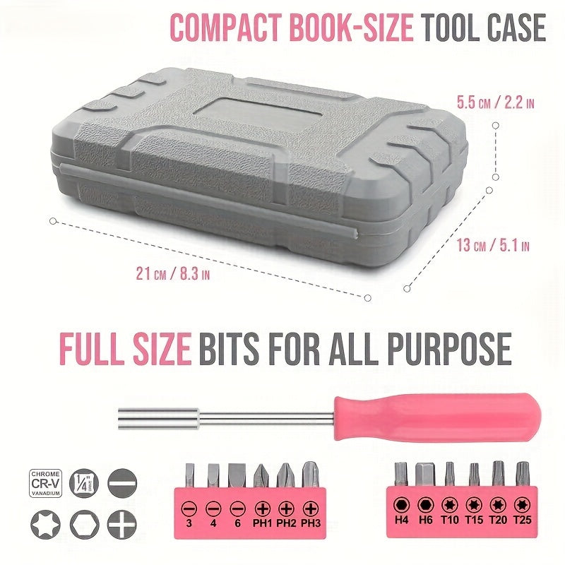 13-delige roze gereedschaps set 2