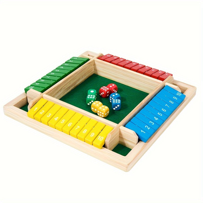WOOD CITY Shut The Box voor 4 spelers kleur