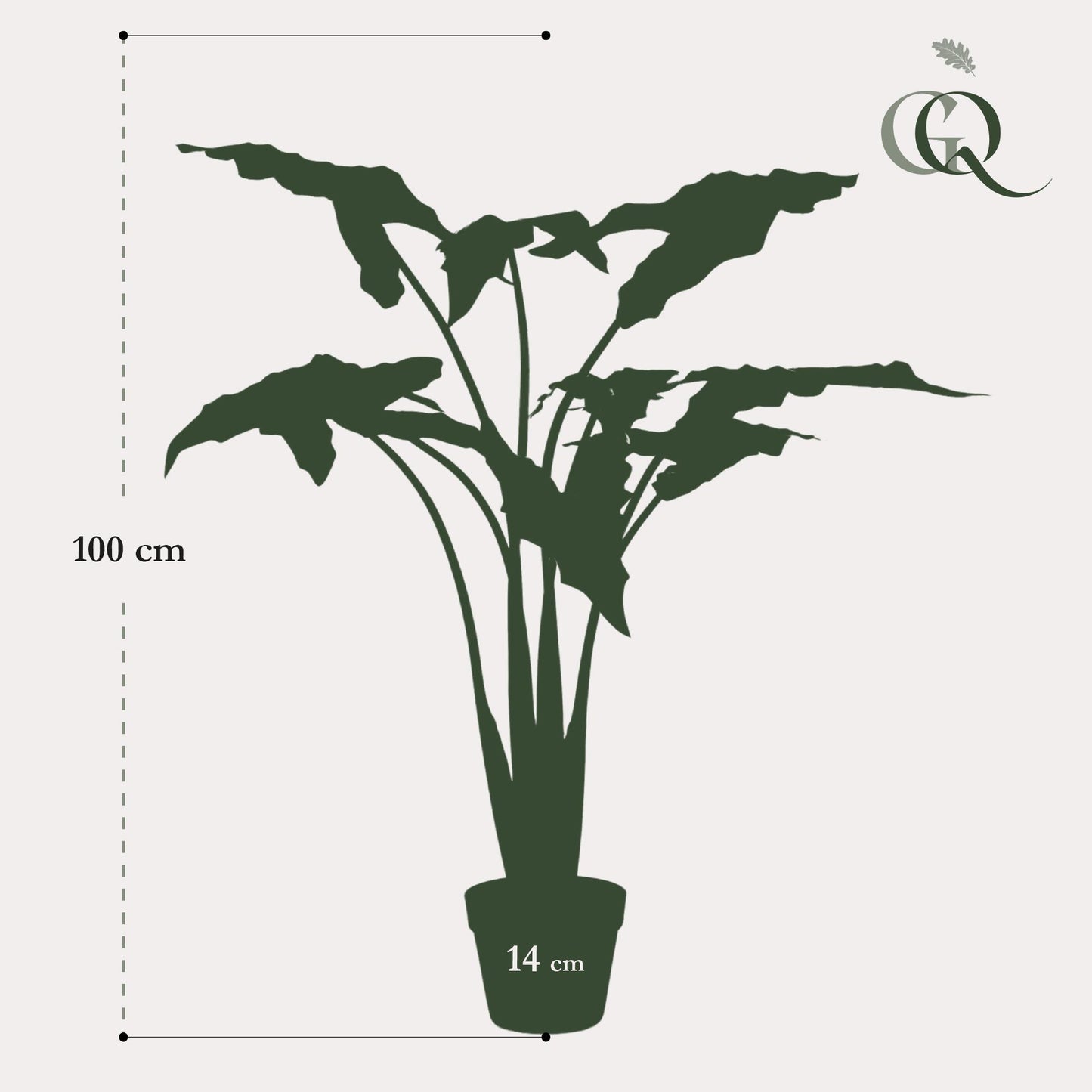 Alocasia Frydek - Olifantsoor | ↕120 cm - Kunstplant