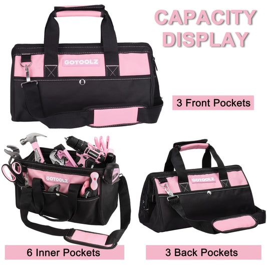 GOTOOLZ 14-Inch Waterdichte Roze GereedschapsTas