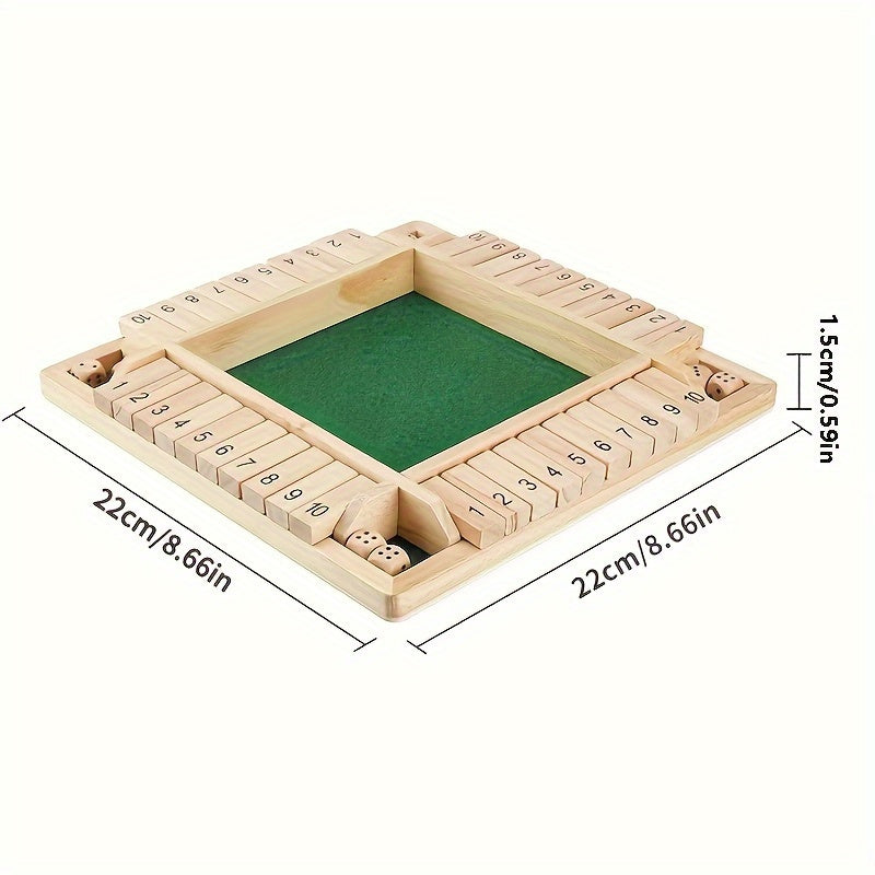 WOOD CITY Shut The Box voor 4 spelers kleur hout
