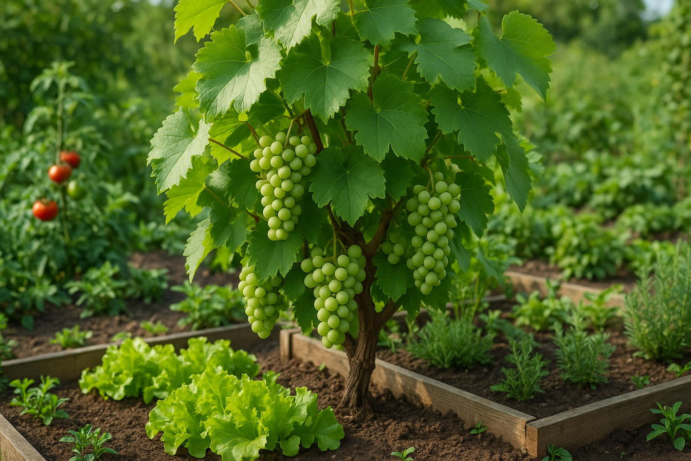 druivenstruik moestuin