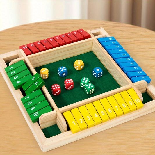 WOOD CITY Shut The Box voor 4 spelers kleur