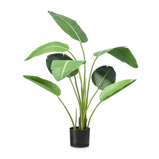 Strelitzia | ↕120cm - In zwarte pot - Kunstplant